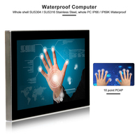 SUS 304 15.6 "komputer Pc Panel industri terpasang di dinding kapasitif sentuh IP67 tahan air tanpa kipas