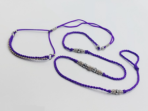 Perro pequeño hecho a mano Expo Dog Show Showlead con cristal de calcedonia y cuentas de diamantes de imitación - Product Image 5