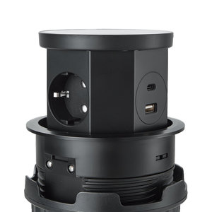 Enchufe Empotrable Neumático con Carga Inalámbrica <span class=keywords><strong>de</strong></span> 15W, <span class=keywords><strong>Puerto</strong></span> USB Tipo C, Estándar Europeo, para Isla <span class=keywords><strong>de</strong></span> Cocina - Product Image 3