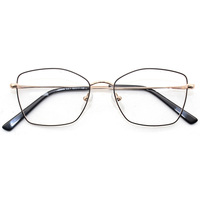 Montures de lunettes élégantes à deux tons en métal carré et fines de l'usine optique Wenzhou Xinyuan, provenant de Chine