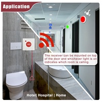 Sistema de Llamada de Emergencia Inalámbrico con Botón de Cuerda SOS y Luz Receptora, Alarma de Llamada para Enfermeras en Baños, para Hogares de Ancianos y Hospitales
