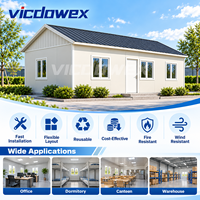 VICDOWEX Solution de construction préfabriquée de luxe en forme de T, isolation thermique, ignifuge, pour grands camps de construction et logements
