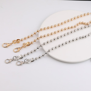 Cadena de cuentas redonda chapada en metal para colgar en el bolso, accesorios de joyería DIY, color plata y oro 12023 - Product Image 1