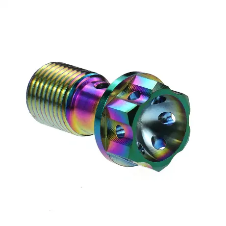 colorful gr5 Motorcycle hollow hex Screw anodized titanium Oil Drain Screws M10*1.0