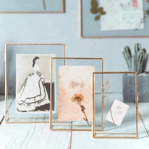 Vintage Rustic <strong>Double</strong> Sided Glass Copper Metal Picture <strong>Photo</strong> <strong>Frame</strong> for Home Deco - Product Image 4