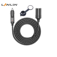 Câble d'extension d'alimentation pour voiture 12V 18AWG 3 mètres avec interrupteur marche/arrêt et lumière LED pour réfrigérateur de voiture