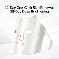 Masque facial LED rechargeable effacé thérapie par la lumière bleue rouge pour l'acné Anti-âge blanchissant appareil de soins de la peau à usage domestique sans fil