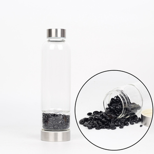 Bouteille d'eau en verre de pierres précieuses, eyeliner en cristal naturel, bijou de guérison, appâts, ml - Product Image 4