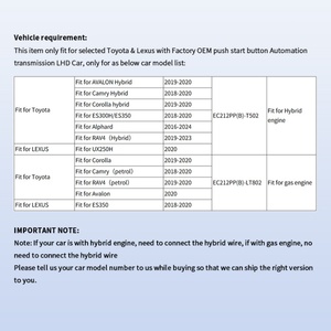 EASYGUARD Plug& Play Factory <b>Key</b> <b>Remote</b> Starter System for Toyota Camry, Avalon, Corolla, Rav4 18-20 With Factory Push Button - Product Image 2