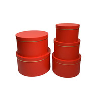 Nouveau classique couleur unie carton rond ensemble 5 fleurs boîte-cadeau boîte à fleurs câlin seau boîte d'emballage cadeau