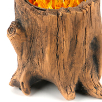 Mini cheminée réaliste de foyer de table de fabricant de Smores d'intérieur en béton robuste et durable de conception de souche d'arbre