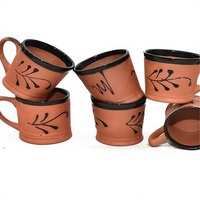 Ensemble de tasses à thé en argile naturelle, portables, de qualité alimentaire, écologiques, fabriquées à la main, pour usage en café