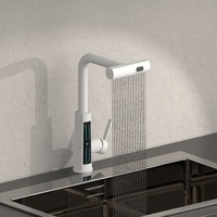 Robinet de cuisine multifonctionnel à affichage numérique intelligent Mélangeurs d'évier en laiton chromé pour la salle de bain et la cuisine