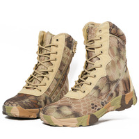 Bottes tactiques pour hommes, hautes, à bout rond, imperméables, antidérapantes, résistantes à l'usure, camouflage, pour la randonnée dans le désert
