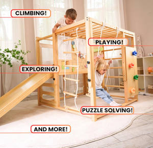 ไม้สไตล์มอนเตสซอรี่สำหรับใช้ในยิมไม้สไตล์อัลไพน์พร้อมชิงช้าในร่มเพื่อการศึกษาใน2-3Y - Product Image 4