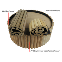 Panneau mural acoustique 3D en MDF plaqué chêne, ondulé, imperméable, résistant à l'humidité, ignifuge, antistatique, facile à installer, pour salon, hôtel