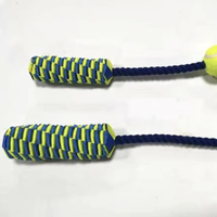Toss Pet Toys-Corde de remorqueur à deux balles de tennis, jouet coloré haute résistance pour animaux de compagnie pour chiens, idéal pour jouer