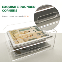 Organisateur de bureau en acrylique transparent de luxe à 2 niveaux pour documents A4, tiroir de rangement de bureau, support de documents, organisateur de bureau OEM d'usine