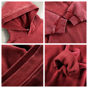 Wholesale <b>Men</b> Streetwear Pullover Hoodies Y2K Hip Hop Distressed Ripped Washed Sweatshirts Blank Heavy <b>Oversized</b> <b>Hoodie</b> TKAN9244 - Product Image 3