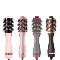 Logo couleur personnalisable 4-en-1 Styler Volumizer Air chaud Sèche-cheveux Lisseur Brosse Multi-fonctionnel One-Step Electrique