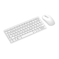 2.4G Wireless LED Backlit Ergonomic Ultra-thin Mini Keyboard and Mouse Combo with Chocolate Keycaps