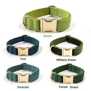 OEM Custom LOGO Luxe Hondentuig Verstelbare Fluwelen Huisdieraccessoires Hondenriem Persoonlijkheid Metalen Gesp Trainingshalsband - Product Image 1
