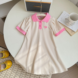 Nouvelle Collection 2025 – Robe Polo en Coton de Haute Qualité pour Filles, Manches Bouffantes, Tailles 6-7 Ans, Idéale pour le Printemps – Vente en Gros - Product Image 2