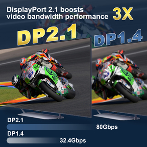 Dp 2.1 80gbps 16k nam-nam dp Cáp Adapter mạ Vàng bện HDMI Video kết nối máy tính xách tay TV máy tính AL Shell - Product Image 5