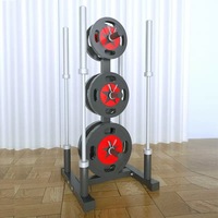 Support de rangement commercial pliable et réglable en hauteur pour haltères, plaques de poids et barres, avec banc intégré