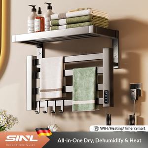 Grand séchoir à serviettes électrique large pour salle de bain, chauffe-serviettes avec contrôle de la température et minuterie, en alliage d'aluminium - Product Image 5