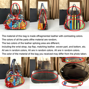 Bolso de Mano de Cuero Genuino con Parches Artesanales Exquisitos, Estilo Boho <span class=keywords><strong>Chic</strong></span> de Lujo, Gran Capacidad, Bolso de Hombro Vintage para Mujer - Product Image 3