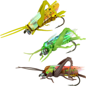 Señuelos de Saltamontes Moscas Secas para Pesca, Cebos de Insectos para Carpa, Trucha, Muskie, Material para Atado de Moscas y Pesca con Mosca - Product Image 1