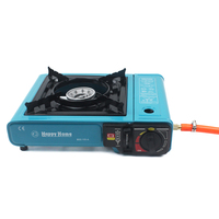 Réchaud à gaz portable d'extérieur pour camping, brûleur unique, surface en fonte, 2900W, allumage piézoélectrique, protection anti-extinction, butane