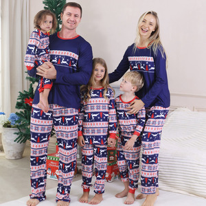 Nouveau pyjama tricoté thermique imprimé père <span class=keywords><strong>noël</strong></span> rouge et noir blanc à carreaux correspondant <span class=keywords><strong>noël</strong></span> parent-enfant famille maison porter - Product Image 2