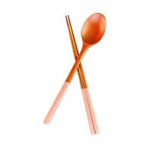 Ensemble de cuillères et baguettes en bois de longane de haute qualité, ustensiles de cuisine à motif naturel, fabriqués au Vietnam - Product Image 1