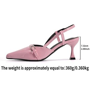 W216 Pointed <b>Toe</b> <b>Sandals</b> Elegant Socialite French Style High Heels Thin Heel with Dress Single Strap Shallow Mouth Shoes - Product Image 6