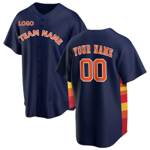 Cá nhân <span class=keywords><strong>Houston</strong></span> chúng <span class=keywords><strong>t</strong></span>ôi <span class=keywords><strong>t</strong></span>ên đội logo số unisex giá rẻ <span class=keywords><strong>T</strong></span>-Shirt <span class=keywords><strong>t</strong></span>ùy chỉnh khâu bóng chày Jersey - Product Image 4