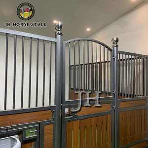 Rangka Kandang Kuda Eropa dari Logam Tinggi 7,2 kaki, Kandang Kuda Permanen, Panel Depan Kandang Kuda Bambu yang Dapat Disesuaikan - Product Image 4