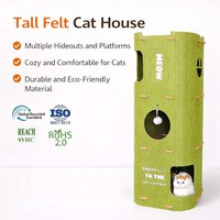 Coussin pour chat confortable en feutre épais à 2 couches, nettoyage facile, abri pour animaux de compagnie, housse amovible, orthopédique, polyester, petits animaux