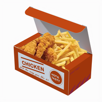 Boîte en papier personnalisée de qualité alimentaire PLA pépites de poulet rôti ailes boîte de poulet frit français boîte de papier de poulet frit