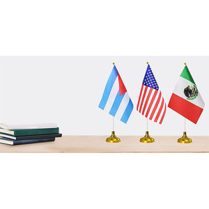 Venta al por mayor de banderas de escritorio de todos los países, Bandera de mesa de oficina de Campaña Nacional internacional mundial personalizada con soporte <span class=keywords><strong>y</strong></span> poste - Product Image 5