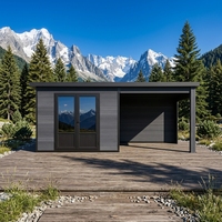 Caseta de Jardín Móvil Moderna de Madera y Acero de la Serie D de EASYGREEN, con Protección UV, Construcción Ecológica y Resistente