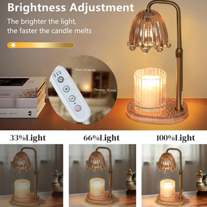 An toàn hương liệu ánh sáng nến ấm hơn đèn với bộ đếm thời gian <span class=keywords><strong>dimmer</strong></span> điều chỉnh chiều cao tinh thể cơ sở cho giấc ngủ, làm việc, yoga - Product Image 5