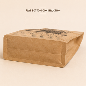 Sachet en papier kraft biodégradable personnalisé de qualité alimentaire pour épices, café et thé, avec fermeture éclair et fond carré, pochette vide en papier - Product Image 6
