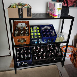 2단 독립형 스틸 음료 상자 선반 랙 물 맥주 와인용 병따개 욕실 또는 거실 수납용 - Product Image 4