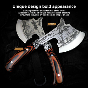 3Cr13 thép không gỉ Trung Quốc lửa rìu Nylon vỏ bọc tay hatchet đôi cạnh Tomahawk màu gỗ xử lý cắm trại công cụ Rìu - Product Image 2