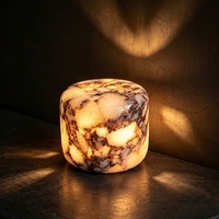 Lampe de table en marbre de luxe TSINYE, rechargeable par type C, commande tactile, sans fil, design cylindrique compact, décoration intérieure, chambre à coucher