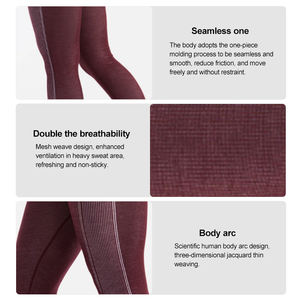 Enerup ODM/OEM Ladies Merino Wool Seamless Women Sports Yoga Pants Fitness Workout Leggings Long Pants - Product Image 4