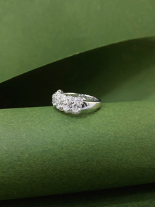 Anillo de Diamantes Naturales Reales de Oro Blanco de 18K LUOWEND para Mujer - Product Image 3