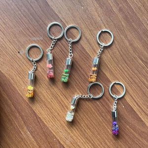 <b>Creative</b> <b>Gift</b> Glass Wishing Bottle Keychain with Artificial Flower Modeling - Product Image 4